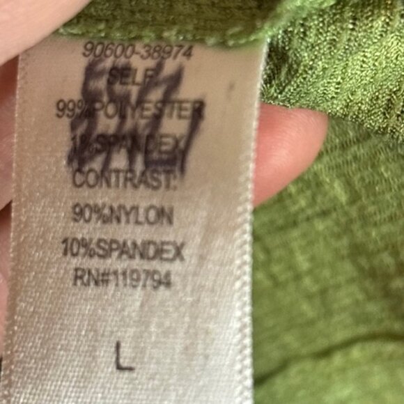 One World Blouse Women's Size Large Lace Floral Paisley Green - Picture 4 of 4